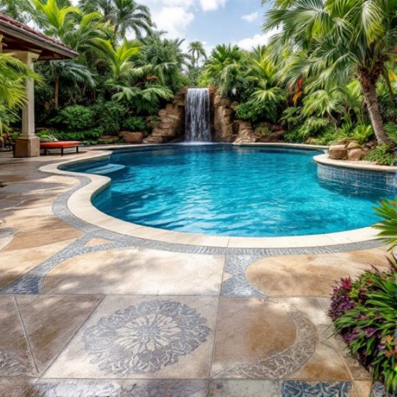 Concrete Stamped Pool Deck Miramar FL